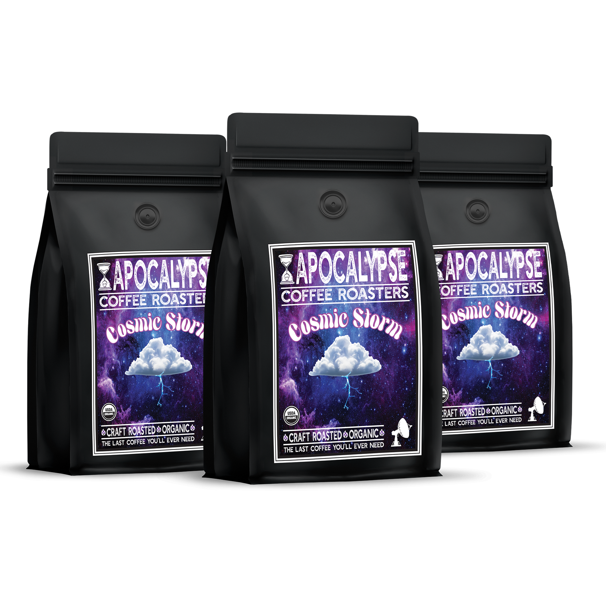 Cosmic Storm 12oz Light Roast Coffee Three Pack Bundle
