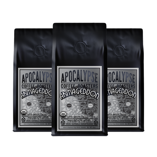 Armageddon 6oz Medium Roast Level Coffee Three Pack Bundle