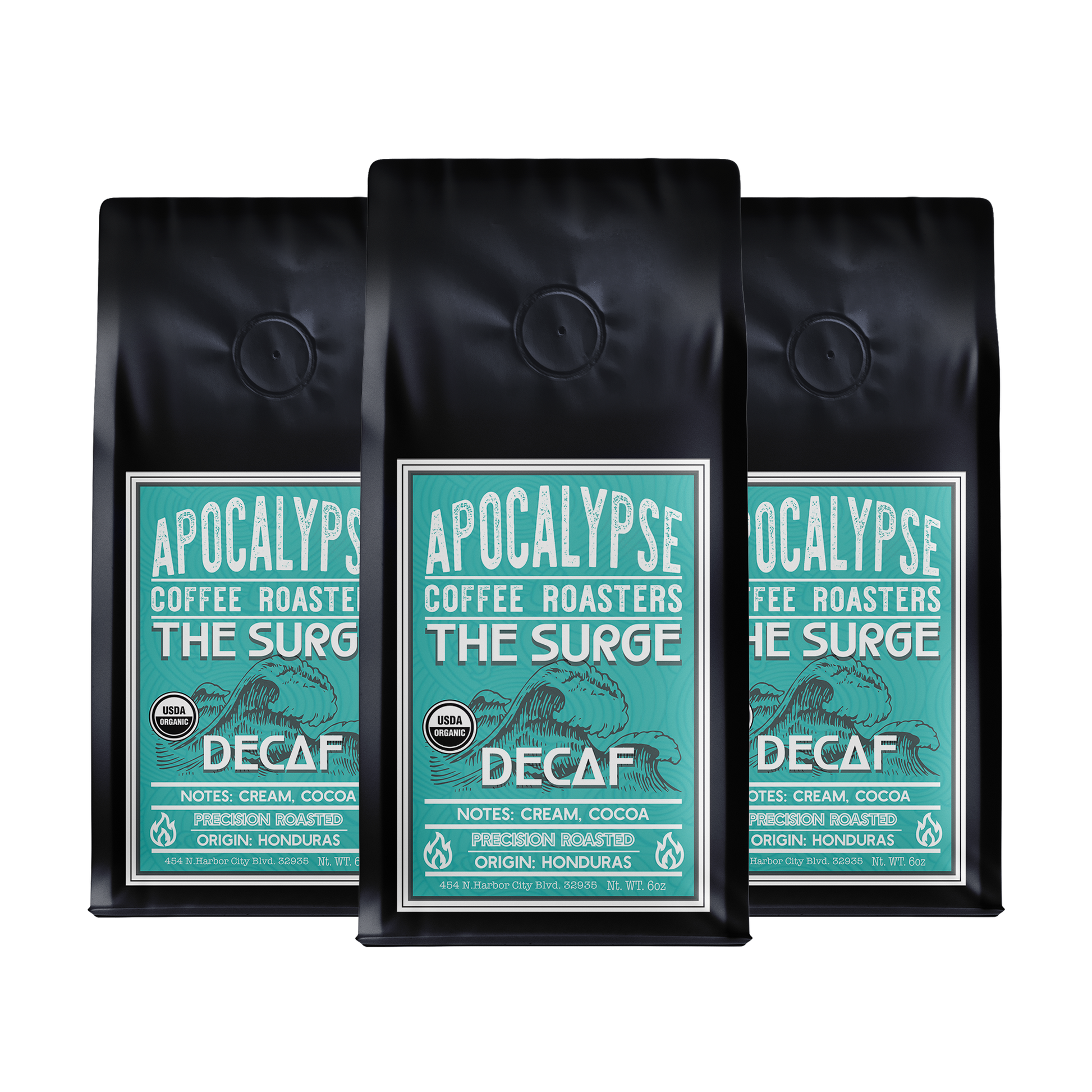 The Surge 6oz Medium Roast Decaf Coffee Three Pack Bundle