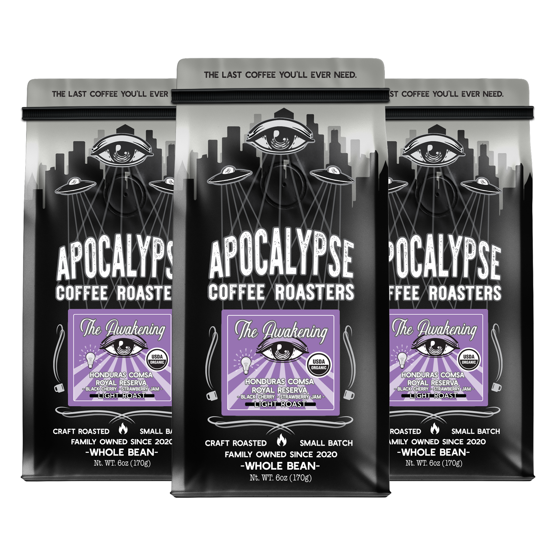 Light Roast Organic Coffee | Apocalypse Coffee Roasters | Bundled